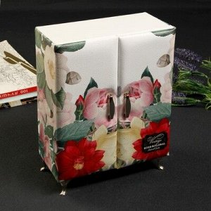 Шкатулка кожзам для украшений "Винтажные цветы" 22,7х17х9,8 см