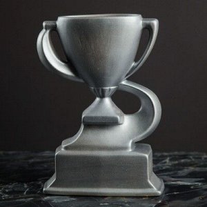 Сувенир-статуэтка "Кубок" керамический, серебренный, глянец