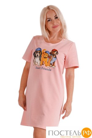 Платье П 698/2 (розовый + собака) 54