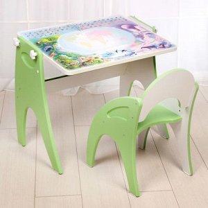 Набор мебели "Части-света": парта, мольберт, стульчик. Цвет салатовый 14-362