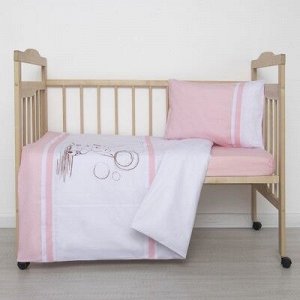 Комплект постельного белья "Шоколадный мишка", цвет розовый