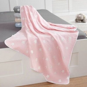 Одеяло детское Розовые звезды 110*140,жаккард,100% хлопок