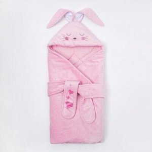 Конверт-одеяло "Зайчишка", розовый, рост 50-62см