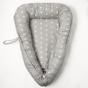 Гнездышко-кокон для малыша "Комфорт", размер 100х72 см, цвет серый/белый К41/2