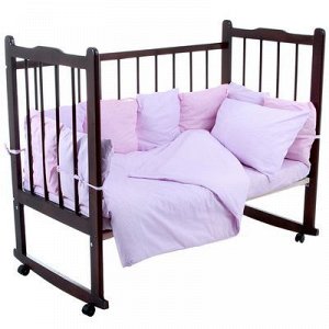 Комплект в кроватку "Мозаика" (4 предмета), цвета сирененвый/розовый 10407