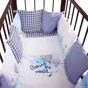 Комплект в кроватку "Эдельвейс" (6 предметов), цвет голубой 10010