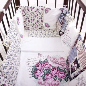 Комплект в кроватку "Эдельвейс" (6 предметов), цвет розовый 10010