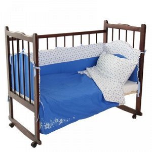Комплект в кроватку "Звёздочки" (6 предметов), цвет голубой 10622