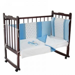 Комплект в кроватку "Очарование" (6 предметов), цвет голубой 10016