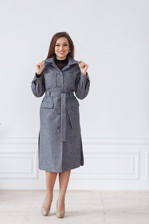 Пальто женское демисезонное 22107  (серый)