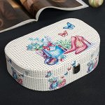 Шкатулка кожзам для украшений &quot;Модный лук&quot; с блёстками 7х17х25 см