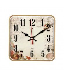 Часы настенные СН 1918 - 110 квадрат 19х19см, корпус золото "Винтаж" (10)