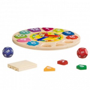 Игра деревянная Bondibon ИЗУЧАЕМ ВРЕМЯ, BOX 4x23x24,2 см.