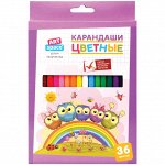 Карандаши цветные ArtSpace &quot;Совята&quot;, 36цв., заточен., картон, европодвес