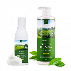 "Зеленый чай" Шампунь для волос Deoproce Green Tea Henna Pure Refresh Shampoo 200 мл. №1360, ,