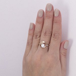 Позолоченное кольцо с бесцветными фианитами - 1212 - п