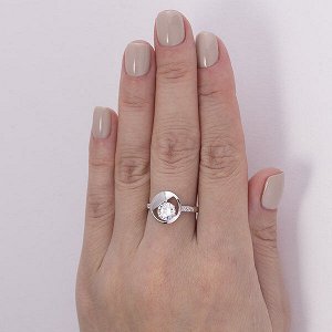 Серебряное кольцо с бесцветными фианитами - 1212