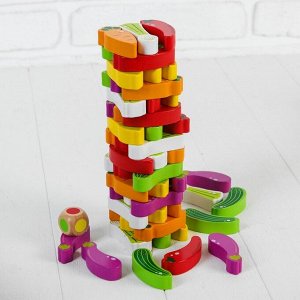 Игра Падающая башня "Овощи", 55 элементов