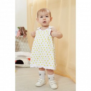 Платье-боди детское, рост 62 см, цвет белый/жёлтый M054038_М