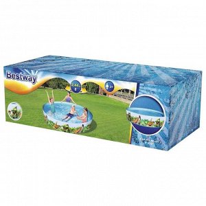 Бассейн Dinosaur Fill&#039;N Fun, жёсткий борт, 244 х 46 см, 55001 Bestway