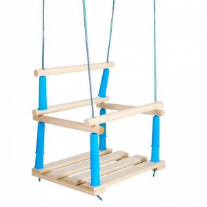 Качели подвесные, дерево, сиденье 33x22 см, цвет МИКС