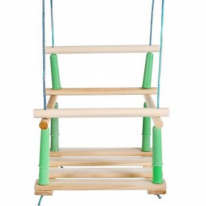 Качели подвесные, дерево, сиденье 33x22 см, цвет МИКС
