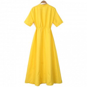 Желтое летнее платье