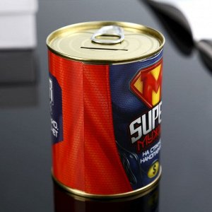 Копилка-банка металл &quot;Super мужик&quot; 7,3х9,5 см