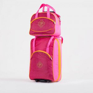 Чемодан мал с сумкой А206ЖК, 52*21*34, отдел на молнии, н/карман, розовый