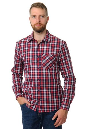 МРПДРК Рубашка мужская «Premium» длинный рукав (Красная клетка)