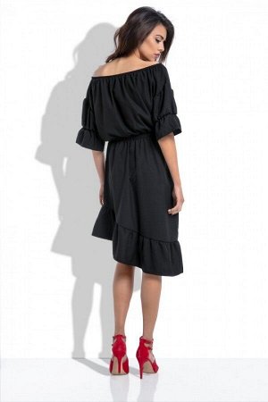 1к Платье Fobya f527 чёрный  Состав: 90% полиэстер, 10% эластан