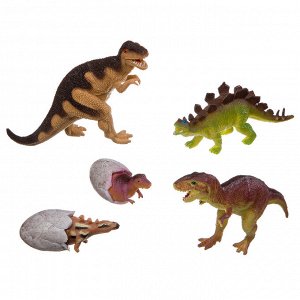 Набор животных динозавров 5 шт. 4-7" , BONDIBON "Ребятам о Зверятах", РАС 15х23 см