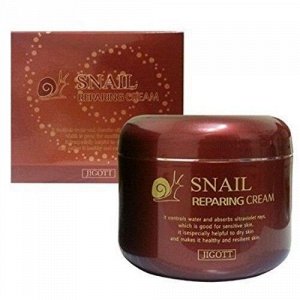 JIGOTT Восстанавливающий крем с муцином улитки Snail Reparing Cream