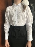 Блузка школьная с длинными рукавами