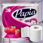 Туалетная бумага &quot;Papia&quot; балийский цветок, 3слоя, 4 рулонов