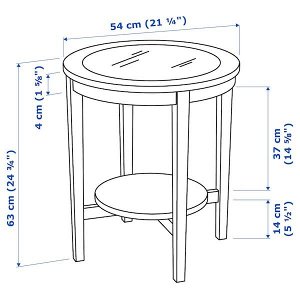 МАЛМСТА Придиванный столик, черно-коричневый, 54 см