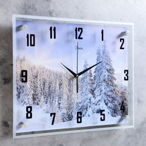 Часы настенные, серия: Природа, "Деревья зимой", 35х45  см, микс