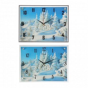 Часы настенные, серия: Природа, "Деревья зимой", 35х45  см, микс
