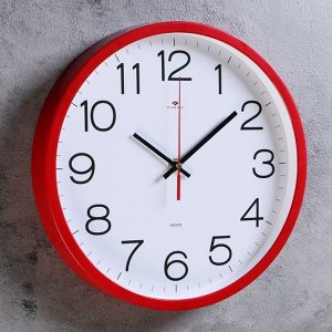 Часы настенные круглые "Классика", 30 см красные