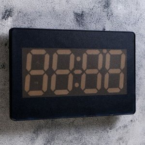 Часы настенные электронные. с термометром и будильником. цифры синие 15.5х23.5 см