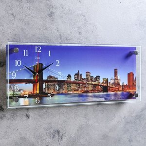 Часы-картина настенные, серия: Город, "Мост", 50х20  см, в ассортименте