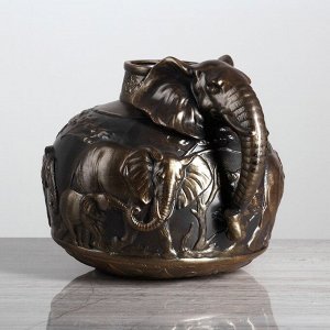 Ваза настольная "Слон", бронза, 23 см, микс, керамика