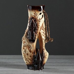 Ваза керамика настольная "Грета", с замками, лепка, 31 см