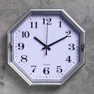 Часы настенные многогранник "Свет", 23 х 23 см, белые