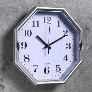 Часы настенные многогранник "Свет", 23 х 23 см, белые