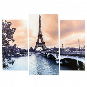 Модульная картина "Париж в сепии" (2-25х50, 30х60 см)  60х80 см