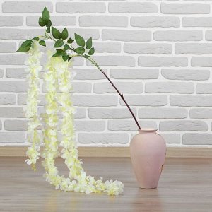 Цветы искусственные "Вистерия" 160 см, белая(длина веточек с цветком 2х90см, 1х60см)