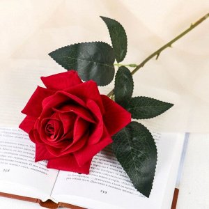 Цветы искусственные "Роза Нежный бархат" d-12см, h-55 см, красный