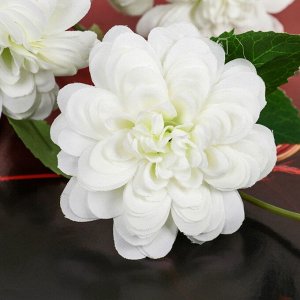 Цветы искусственные "Георгин махровый" 8*66 см, белый