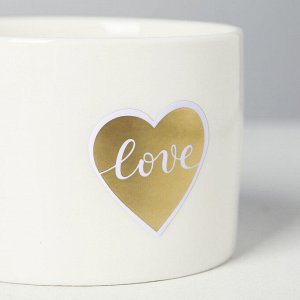 Керамический горшок с металлической подставкой «Любовь» 19 х 12 см